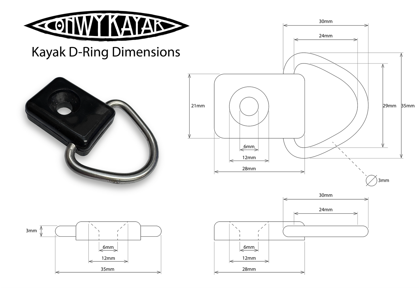 Conwy Kayak - Replacement D Rings | Conwy Kayaks