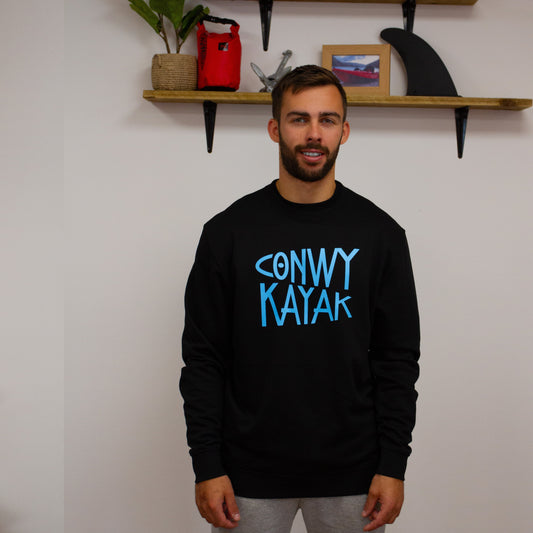 Conwy Kayak - Black Crewneck Jumper | Conwy Kayaks