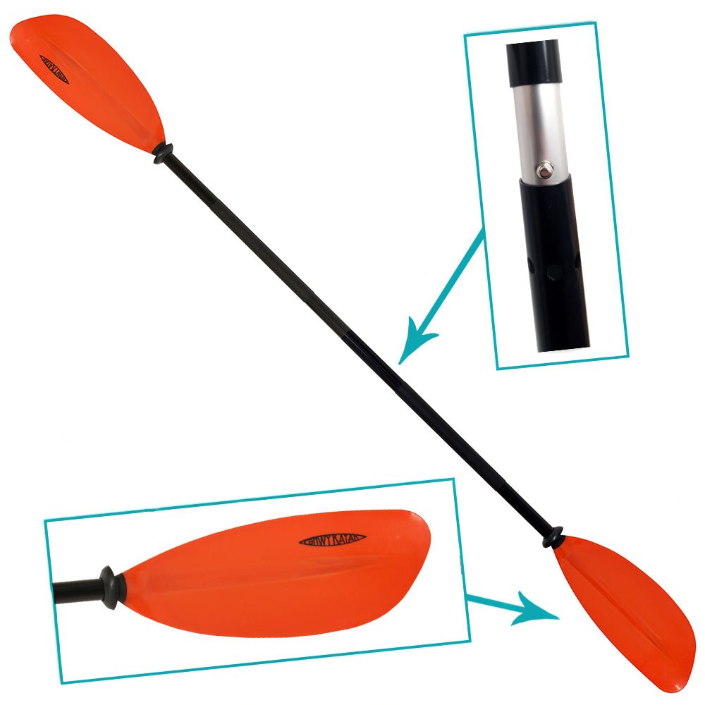 Conwy Kayak - Red 2 Piece Aluminium Kayak Paddle 220cm | Conwy Kayaks