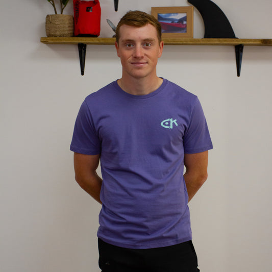 conwy kayak - purple short sleeve t-shirt