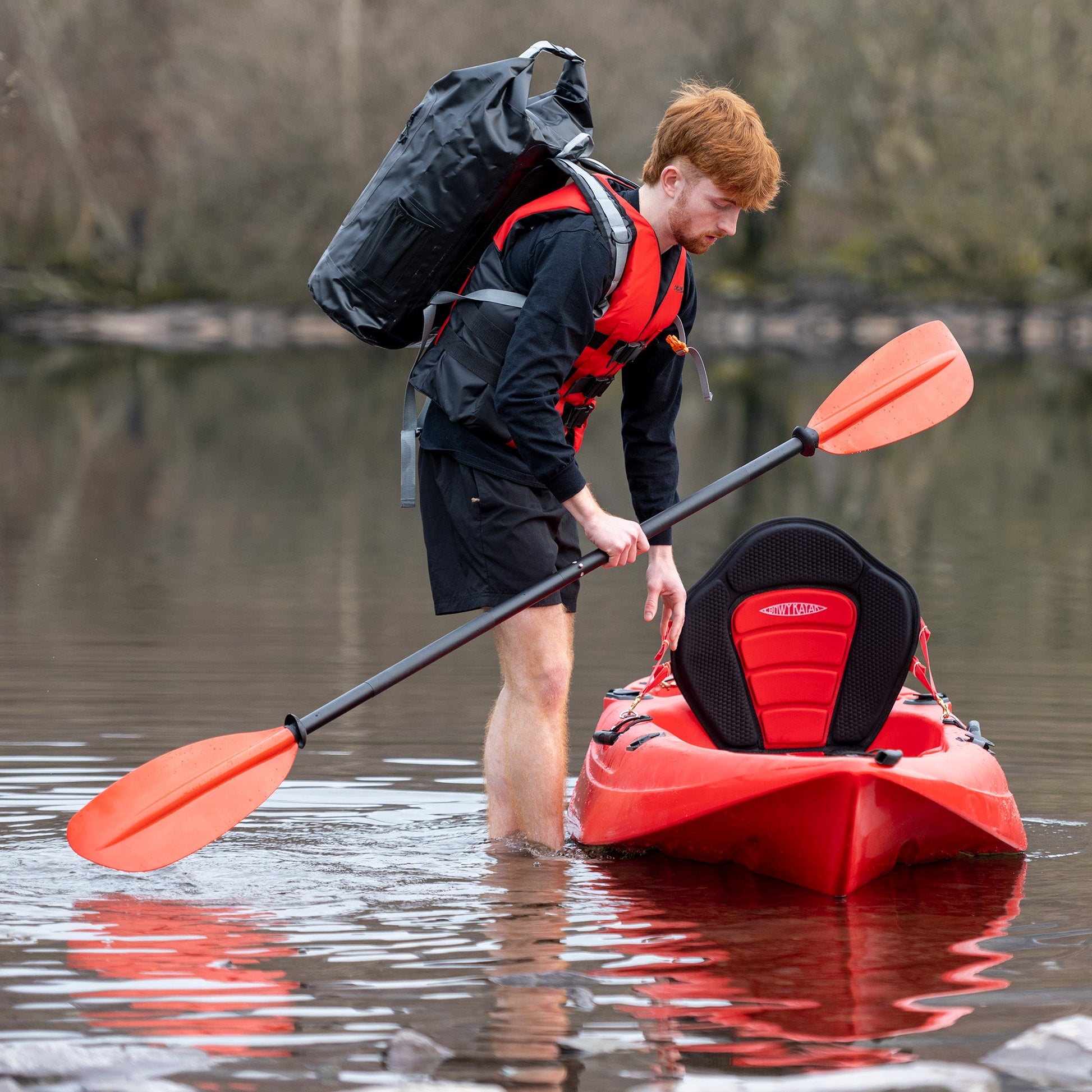 Conwy Kayak - Red 2 Piece Aluminium Kayak Paddle - 5
