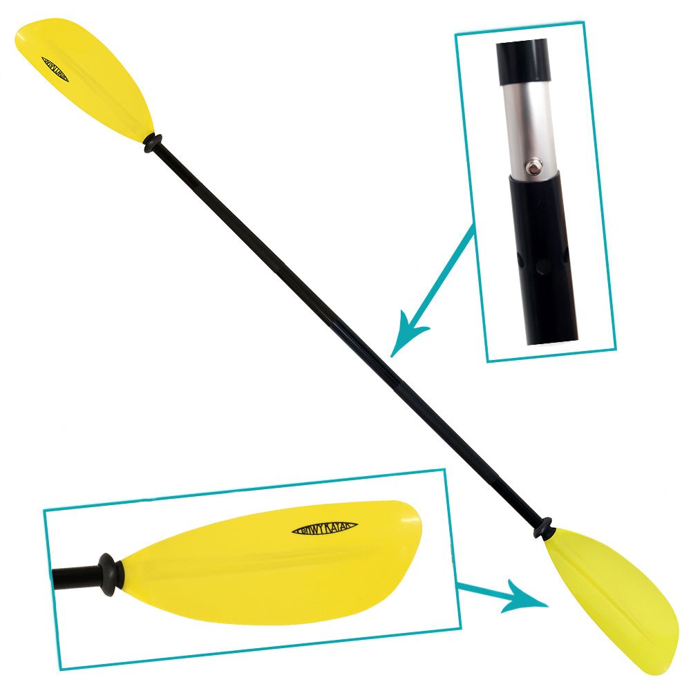 Conwy Kayak - Yellow 2 Piece Aluminium Kayak Paddle - 9