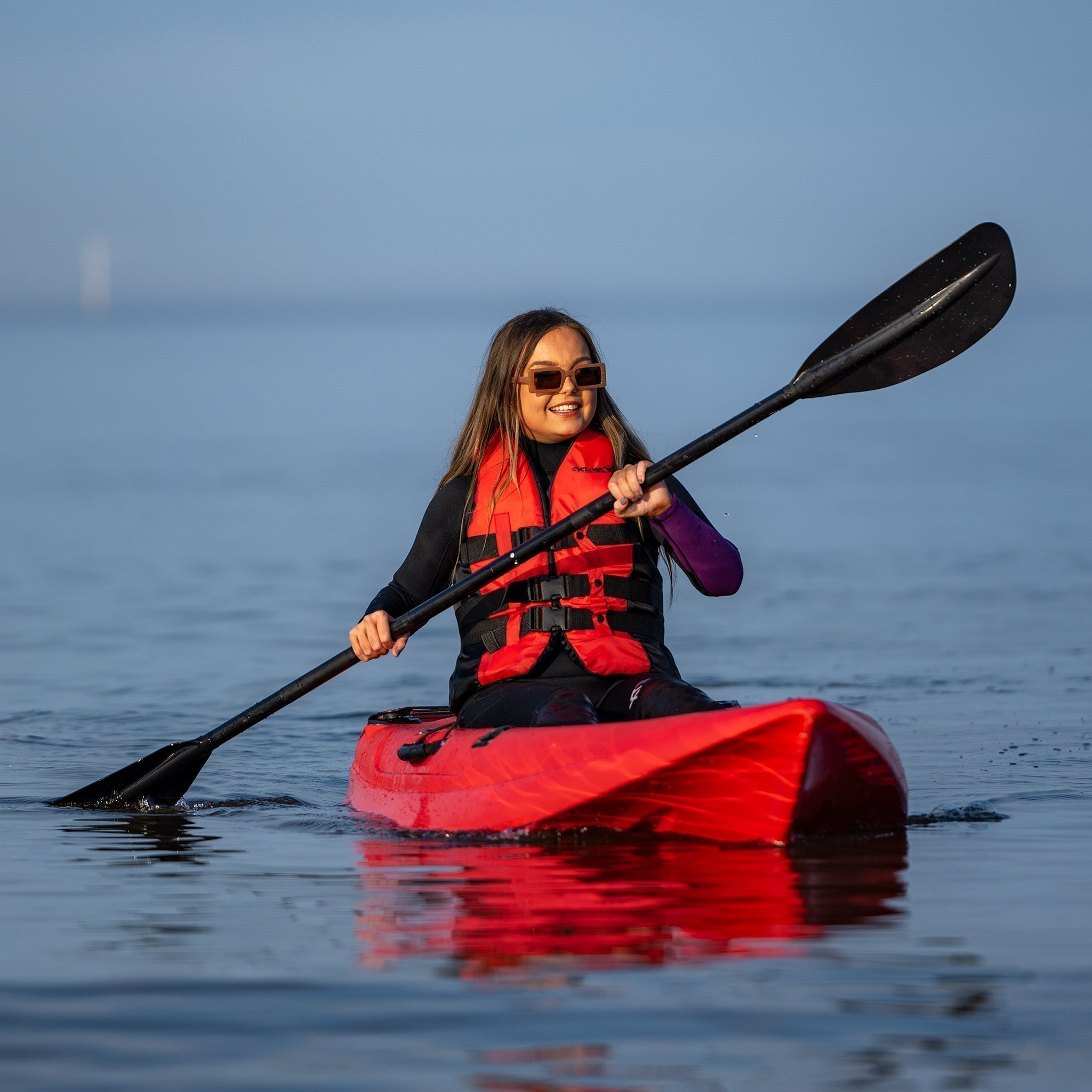 Conwy Kayak - Black 2 Piece Aluminium Kayak Paddle - 10